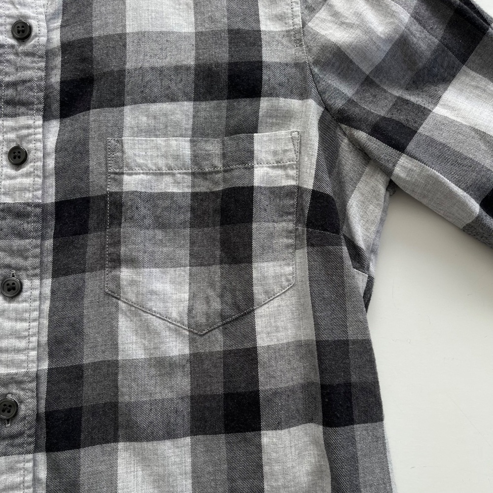 J. Crew Womens Buffalo Check Button Up Shirt XS Gray Plaid Cabin Core Grunge - Picture 8 of 10